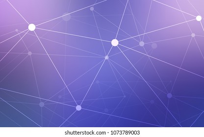 Light Pink, Blue vector texture with disks, lines. Glitter abstract illustration with connection of triangle structure. Completely new template for your brand book.