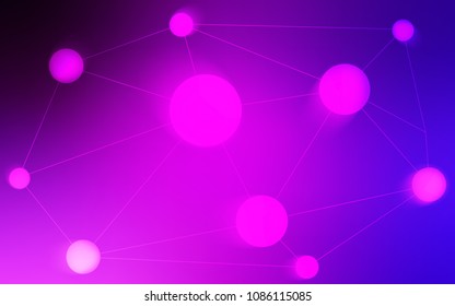 Light Pink, Blue vector texture with disks, lines. Decorative design in abstract style with triangle structure. Completely new template for your brand book.