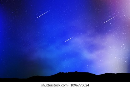 Light Pink, Blue vector texture with milky way stars. Glitter abstract illustration with colorful cosmic stars. Pattern for astrology websites.