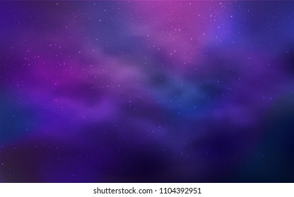 Light Pink, Blue vector texture with milky way stars. Glitter abstract illustration with colorful cosmic stars. Pattern for futuristic ad, booklets.