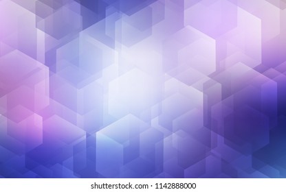 Light Pink, Blue vector texture with colorful hexagons. Illustration with set of colorful hexagons. New design for website's poster, banner.