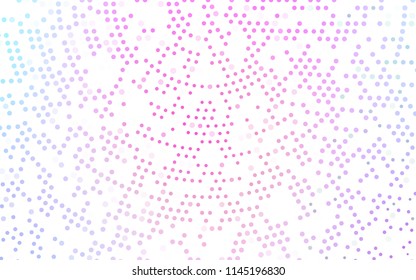 Light Pink, Blue vector  texture with disks. Glitter abstract illustration with blurred drops of rain. Pattern can be used as texture of water, rain drops.