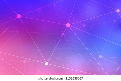 Light Pink, Blue vector texture with disks, lines. Modern abstract colorful illustration with spheres and lines. Pattern can be used as texture of wallpapers.