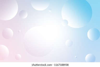 Light Pink, Blue vector texture with disks. Illustration with set of shining colorful abstract circles. New design for ad, poster, banner of your website.
