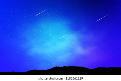 Light Pink, Blue vector texture with milky way stars. Shining colored illustration with bright astronomical stars. Pattern for futuristic ad, booklets.