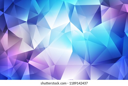 Light Pink, Blue vector texture in triangular style. Decorative design in abstract style with triangles. Pattern for commercials.