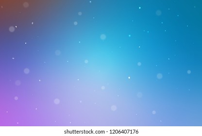 Light Pink, Blue vector texture with disks. Blurred bubbles on abstract background with colorful gradient. Pattern can be used for futuristic ad, booklets.