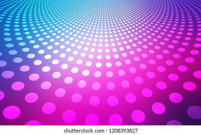 Light Pink, Blue vector texture with disks. Blurred decorative design in abstract style with bubbles. Pattern can be used for beautiful websites.