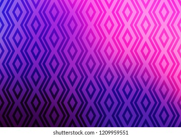 Light Pink, Blue vector texture with lines, rhombuses. Colorful lines, squares on abstract background with gradient. Pattern for websites, landing pages.