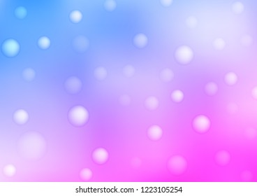Light Pink, Blue vector texture with disks. Beautiful colored illustration with blurred circles in nature style. Pattern can be used as texture of water, rain drops.