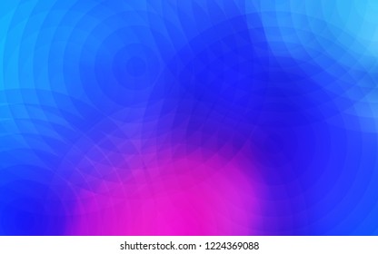 Light Pink, Blue vector texture with disks. Glitter abstract illustration with blurred drops of rain. Beautiful design for your business advert.