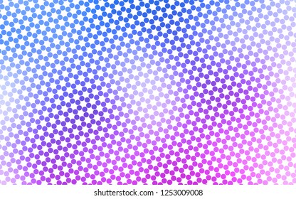 Light Pink, Blue vector texture with disks. Blurred bubbles on abstract background with colorful gradient. Pattern for ads, booklets.