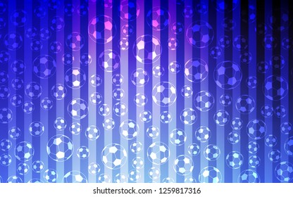 Light Pink, Blue vector texture with soccer balls. Colored illustration with balls on a gradiental backdrop. Pattern for booklets, leaflets of soccer turnament.