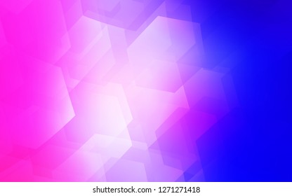 Light Pink, Blue vector texture with colorful hexagons. White background with colorful hexagons. New template for your brand book.