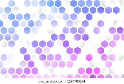 Light Pink, Blue vector texture with colorful hexagons. Illustration of colored hexagons on white surface. Beautiful design for your business advert.