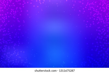 Light Pink, Blue vector texture with milky way stars. Space stars on blurred abstract background with gradient. Best design for your ad, poster, banner.