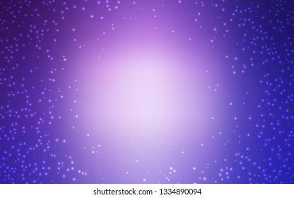 Light Pink, Blue vector texture with milky way stars. Shining illustration with sky stars on abstract template. Pattern for futuristic ad, booklets.