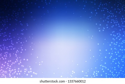 Light Pink, Blue vector texture with milky way stars. Glitter abstract illustration with colorful cosmic stars. Smart design for your business advert.