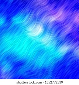 Light Pink, Blue vector texture with wry lines. Colorful illustration, which consists of curves. Pattern for booklets, leaflets.