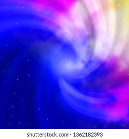 Light Pink, Blue vector texture with beautiful stars. Shining colorful illustration with small and big stars. Best design for your ad, poster, banner.