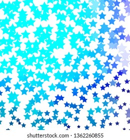 Light Pink, Blue vector texture with beautiful stars. Blur decorative design in simple style with stars. Theme for cell phones.