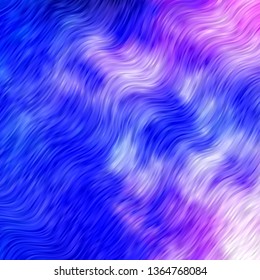 Light Pink, Blue vector texture with wry lines. Colorful illustration in abstract style with bent lines. Pattern for booklets, leaflets.