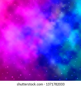 Light Pink, Blue vector texture with beautiful stars. Decorative illustration with stars on abstract template. Pattern for websites, landing pages.