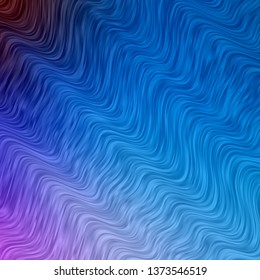Light Pink, Blue vector texture with circular arc. Bright sample with colorful bent lines, shapes. Design for your business promotion.