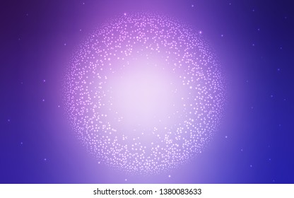Light Pink, Blue vector texture with milky way stars. Blurred decorative design in simple style with galaxy stars. Smart design for your business advert.