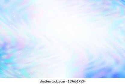 Light Pink, Blue vector texture with milky way stars. Shining colored illustration with bright astronomical stars. Smart design for your business advert.