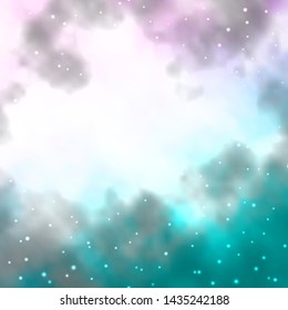 Light Pink, Blue vector texture with beautiful stars. Colorful illustration with abstract gradient stars. Pattern for wrapping gifts.