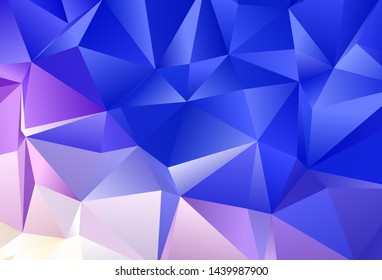 Light Pink, Blue vector texture with triangular style. Glitter abstract illustration with triangular shapes. Modern template for landing page.