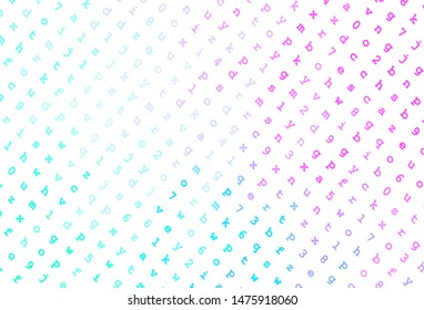 Light Pink, Blue vector texture with ABC characters. Shining illustration with ABC symbols on abstract template. Pattern for ads, poster, banner of books.