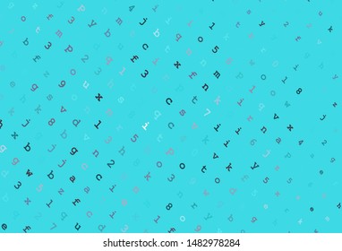 Light Pink, Blue vector texture with ABC characters. Abstract illustration with colored latin alphabet. Pattern for booklets, leaflets of education.