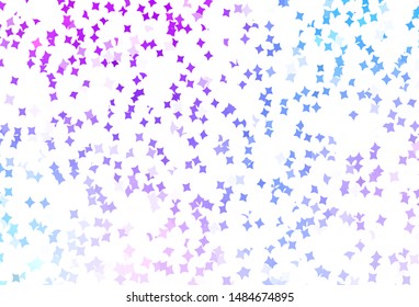 Light Pink, Blue vector texture with beautiful stars. Decorative shining illustration with stars on abstract template. Best design for your ad, poster, banner.