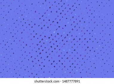 Light Pink, Blue vector texture with ABC characters. Shining illustration with ABC symbols on abstract template. Template for lettering, typography.