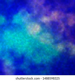 Light Pink, Blue vector texture with triangular style. Glitter abstract illustration with triangular shapes. Pattern for websites.