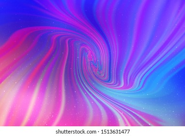 Light Pink, Blue vector texture with milky way stars. Shining illustration with sky stars on abstract template. Best design for your ad, poster, banner.