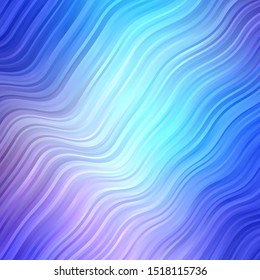 Light Pink, Blue vector texture with curves. Colorful illustration in abstract style with bent lines. Best design for your ad, poster, banner.