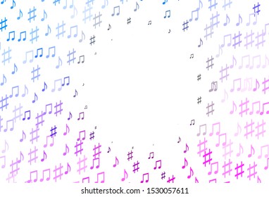 Light Pink, Blue vector texture with musical notes. Modern abstract illustration with melody keys. Pattern for school ad, booklets.