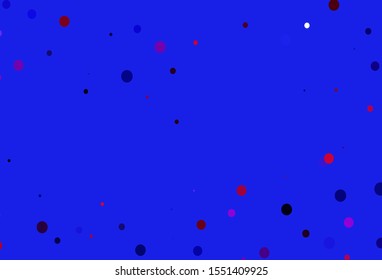 Light Pink, Blue vector texture with disks. Blurred bubbles on abstract background with colorful gradient. Template for your brand book.