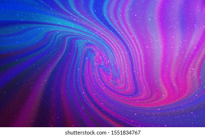 Light Pink, Blue vector texture with milky way stars. Blurred decorative design in simple style with galaxy stars. Template for cosmic backgrounds.