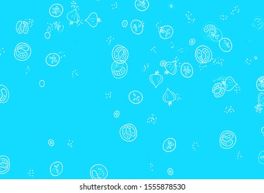 Light Pink, Blue vector texture with delicious snacks. Decorative illustration with food on abstract template. Doodle design for your business advert of cafes.