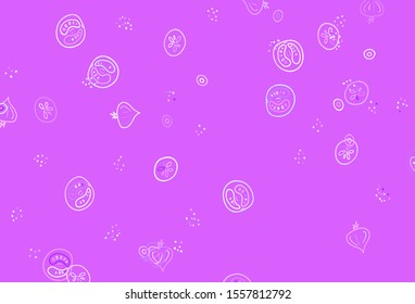 Light Pink, Blue vector texture with delicious snacks. Illustration with set of fresh food in doodle style. Pattern for ad, booklets, leaflets of restaurants.