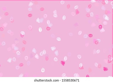 Light Pink, Blue vector texture with disks. Glitter abstract illustration with blurred drops of rain. Template for your brand book.