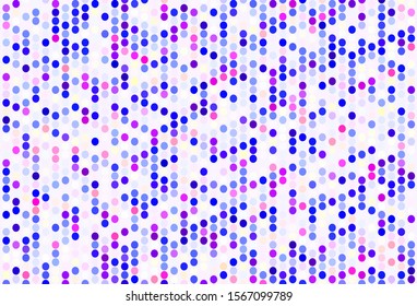 Light Pink, Blue vector texture with disks. Modern abstract illustration with colorful water drops. Pattern for textures of wallpapers.