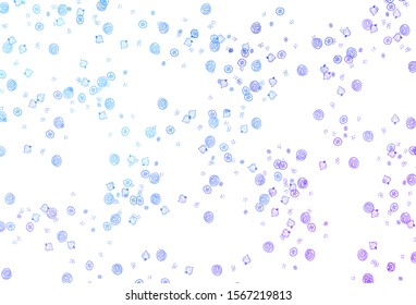 Light Pink, Blue vector texture with delicious snacks. Glitter abstract sketch with gourmet food. Design for ad, poster, banner of cafes or restaurants.