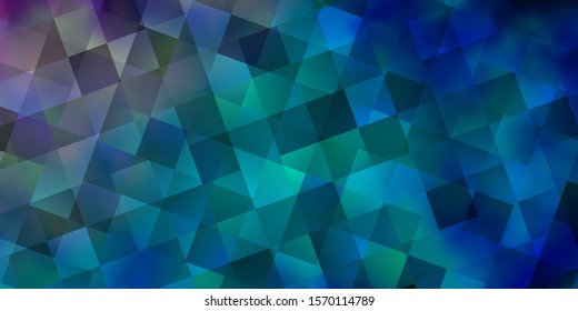Light Pink, Blue vector texture with poly style with cubes. Glitter abstract illustration with squares, lines. Template for wallpapers.