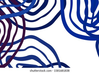 Light Pink, Blue vector texture with bent lines. A shining illustration, which consists of curved lines. Template for cell phone screens.