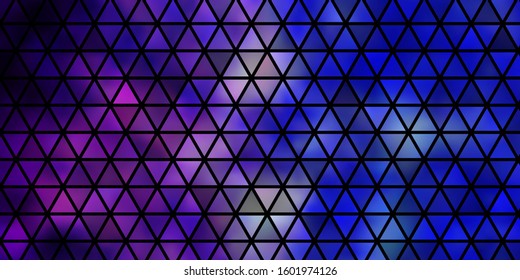 Light Pink, Blue vector texture with triangular style. Triangles on abstract background with colorful gradient. Template for wallpapers.